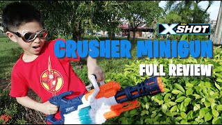 XShot Zuru Crusher Blaster Minigun Review [upl. by Einor309]