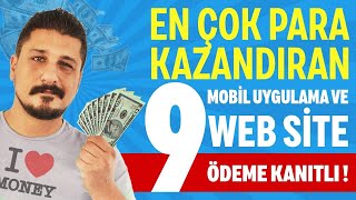 EN Ã‡OK PARA KAZANDIRAN MOBÄ°L UYGULAMALAR VE WEB SÄ°TELER  Ã–DEME KANITLI  2021 [upl. by Maybelle]