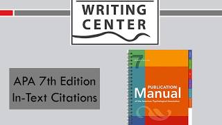 APA Style 7th Edition InText Citations [upl. by Flaherty]