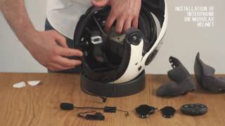 Interphone Tutorial 2 How to Install Intercom on Modular Helmet [upl. by Christiansen350]