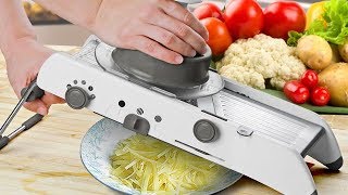 18 Types Use Mandoline Slicer Vegetable Cutter Stainless Steel [upl. by Josiah]