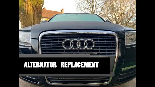 How to Replace Alternator on Audi A6 20TDi  DIY [upl. by Nnylyaj]