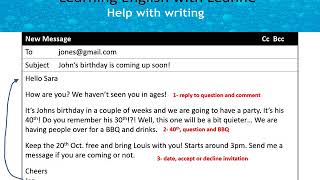 Write Informal Emails in English Invitation amp reply 11 A Birthday Invite [upl. by Aikyn]