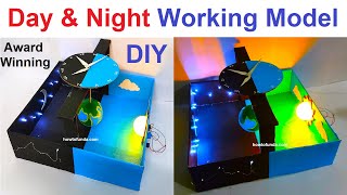 day and night working model science project  diy for science exhibition  in simple  howtofunda [upl. by Latin954]