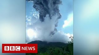 Thousands flee after Indonesian volcano erupts  BBC News [upl. by Oetam]