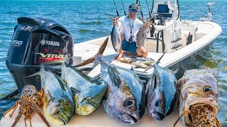 Epic Islamorada Fishing Frenzy  Lobster Mahi Mahi Tuna Grouper Catch Clean Cook [upl. by Idas511]