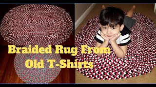 DIY How To Make Braided Rug From Old T ShirtsClothing No sewing machine needed [upl. by Ailla]