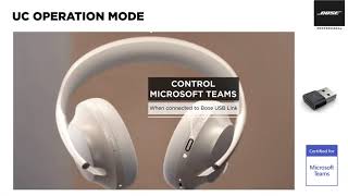 Bose Noise Cancelling Headphone 700 UC UC Mode Demo [upl. by Tema78]