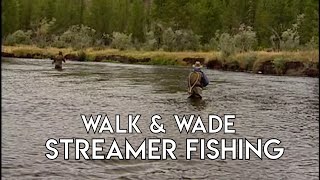 Walk amp Wade Streamer Fishing for Trout  Madison River Montana [upl. by Selima866]