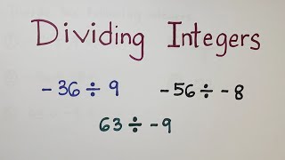 How to Divide Integers with Same and Different Signs [upl. by Portwine]