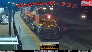 Kingman AZ  BNSF Seligman Sub MP 5165  PTZ  SouthWest RailCams LIVE [upl. by Suraved]