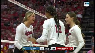 Taylor Landfair Block Nebraska Husker Volleyball 92724 UCLA [upl. by Joycelin935]