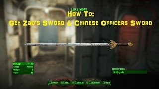 How To Get Zaos Sword amp Chinese Officers Sword  Fallout 4 [upl. by Pruchno]