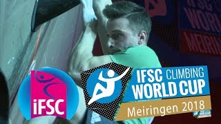 IFSC Boulder Worldcup 2018  Meiringen Men Final Report amp Analysis [upl. by Anilos]