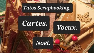 Tutos Scrapbooking Cartes de voeux Noël Action à fond et récup de ci de là [upl. by Serilda]