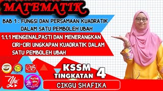 111 CIRICIRI UNGKAPAN KUADRATIK MATEMATIK TING 4 BAB 1 FUNGSI amp PERSAMAAN KUADRATIK [upl. by Doro731]