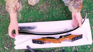 58quot Laminated Takedown Recurve Bow Right Handed Archery Bow 3540455055lbs [upl. by Araldo677]