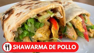 SHAWARMA DE POLLO CON PAN ARABE  RECETA FACIL [upl. by Sarkaria843]