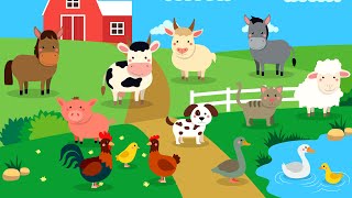 Learn Farm animals for kids  Farm Animals Names amp Sounds [upl. by Mccutcheon]