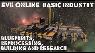 Eve Online Basic Guide to Industry Blueprints Building research and reprocessing [upl. by Atterol]