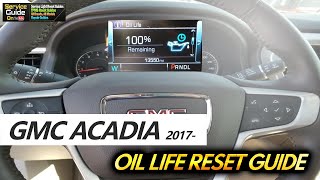 GMC Acadia 2018 2019 2020 Oil Life amp Service Light Reset [upl. by Harmony427]