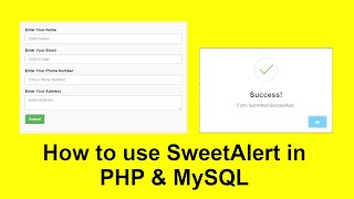 How to use SweetAlert in website using PHP amp MySQL with Source Code  JavaScript SweetAlert [upl. by Pruchno612]