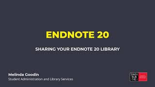 Sharing your EndNote 20 library [upl. by Eiramanna635]