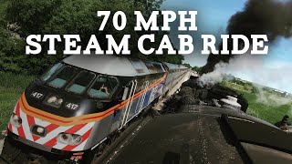 70MPH Cab Ride on a Steam Locomotive [upl. by Timotheus]