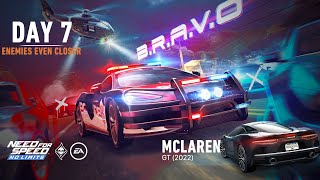 Need For Speed No Limits  2022 McLaren GT BRAVO  Day 7  Enemies Even Closer [upl. by Llertniuq]