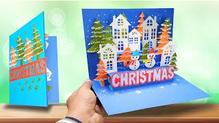 3D Christmas Card  How to make Christmas Card in less than 7 minutes [upl. by Swee722]