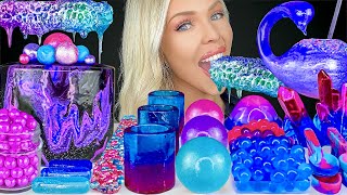 ASMR GALAXY DESSERTS MUKBANG HONEYCOMB GLAZE CAKE EDIBLE GLITTER DRINK ISOMALT CRYSTALS JELLY 먹방 [upl. by Etnoek]