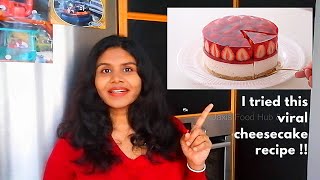 Trying viral cheesecake  NO BAKE CHEESECAKE recipe in Tamil  Hidamari cooking  Cheesecake recipe [upl. by Ainekahs]