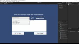 Unity Speech Synthesis in the Editor [upl. by Wes]