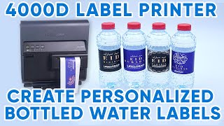 BOTTLED WATER4000D LABEL PRINTER Create Personalized Bottled Water Labels [upl. by Ynnel583]