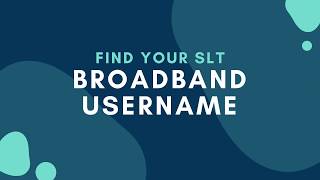 SLT Broadband Username එක හොයාගන්නේ කොහොමද   Find SLT Broadband Username  SLT Data Usage [upl. by Kelsy]