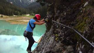 Via Ferrata Du Lac de la Rosiere Courchevel France [upl. by Alesig]