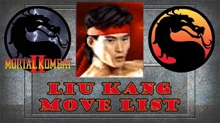 Mortal Kombat 2  Liu Kang Move List [upl. by Arturo893]