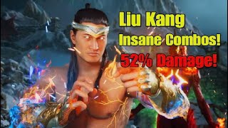 MK1 God Fire Liu Kang Insane Combos [upl. by Natsirc638]