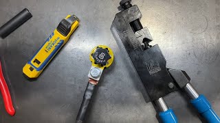 Crimping WeldingBattery Cables With A Temco Dieless Crimper [upl. by Enert]