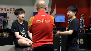 Wang Chuqin Training with Sun Yingsha PART 4 FINAL  ITTF Mixed Team World Cup 2024 Chengdu CHN [upl. by Engedus]