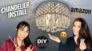 DIY Installing A Crystal Chandelier [upl. by Ing]