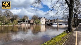 Windy Riverwalk to York in Spring  YORK ENGLAND [upl. by Auhsoj386]