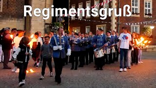 Regimentsgruß  Spzg quotBlaue Husarenquot Coesfeld  Großer Zapfenstreich 02092022 Marktplatz Coesfeld [upl. by Almeida]