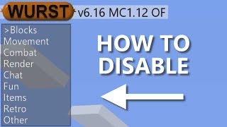 How To Disable TabGUI  Wurst Client [upl. by Eves]