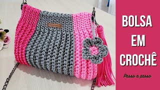 BOLSA DE CROCHÊ PERFEITA EM FIO NÁUTICO COM PONTO RELEVO E TASSEL [upl. by Attenej368]