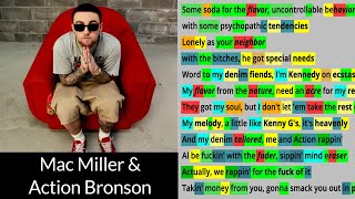 Mac Miller amp Action Bronson Red Dot Music  Rhyme Check lyric video [upl. by Pallaton]