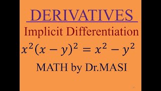 x2xy2x2y2 Implicit Differentiation Calculus [upl. by Bundy]