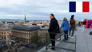 Paris Overlooking View  Galeries Lafayette Rooftop [upl. by Annoerb]