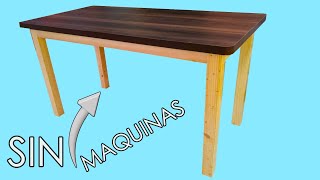 COMO HACER UNA MESA DE MADERA SIN MAQUINAS diy  LUIS LOVON [upl. by Ellehc]