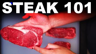 Steak 101 How to choose a steak and cook it in a pan no thermometer [upl. by Flip]